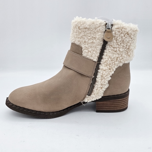 Gentle Souls by Kenneth Cole Womens Boot Best Slit Moto Cozy Mushroom 10 - Picture 5 of 11